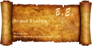 Brand Etelka névjegykártya